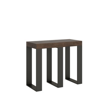 Sintesi Konsolentisch mit anthrazitfarbenem Gestell - Ausziehbarer Konsolentisch 90x40/300 cm Sintesi Weißesche mit anthrazitfarbenem Gestell