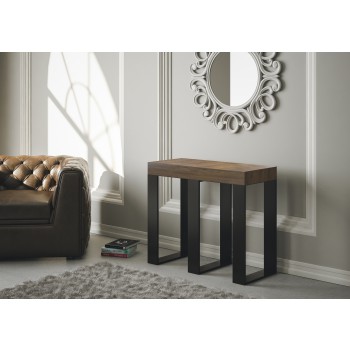 Sintesi Konsolentisch mit anthrazitfarbenem Gestell - Ausziehbarer Konsolentisch 90x40/300 cm Sintesi Weißesche mit anthrazitfarbenem Gestell