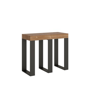 Sintesi Konsolentisch mit anthrazitfarbenem Gestell - Ausziehbarer Konsolentisch 90x40/300 cm Sintesi Weißesche mit anthrazitfarbenem Gestell