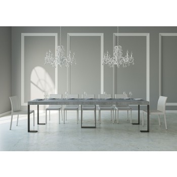 Sintesi Konsolentisch mit anthrazitfarbenem Gestell - Ausziehbarer Konsolentisch 90x40/300 cm Sintesi Premium Natureiche mit anthrazitfarbenem Gestell