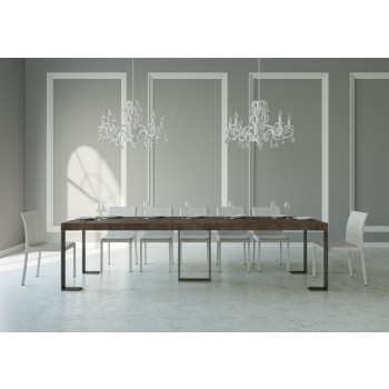 Sintesi Konsolentisch mit anthrazitfarbenem Gestell - Ausziehbarer Konsolentisch 90x40/300 cm Sintesi Premium Natureiche mit anthrazitfarbenem Gestell