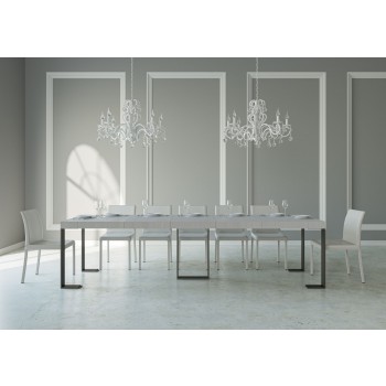 Sintesi Konsolentisch mit anthrazitfarbenem Gestell - Ausziehbarer Konsolentisch 90x40/300 cm Sintesi Premium Natureiche mit anthrazitfarbenem Gestell