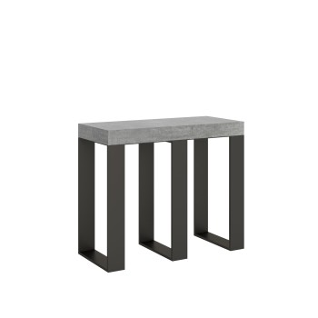 Sintesi Konsolentisch mit anthrazitfarbenem Gestell - Ausziehbarer Konsolentisch 90x40/300 cm Sintesi Premium Natureiche mit anthrazitfarbenem Gestell