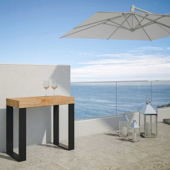 Konsolentisch Tecno mit anthrazitfarbenen Beinen - Ausziehbarer Konsolentisch 90x40/196 cm Tecno Small Premium Natureiche mit anthrazitfarbenen Beinen