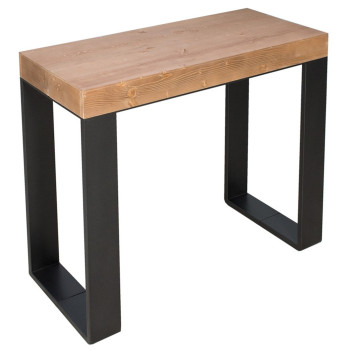 Konsolentisch Tecno mit anthrazitfarbenen Beinen - Ausziehbarer Konsolentisch 90x40/196 cm Tecno Small Premium Natureiche mit anthrazitfarbenen Beinen