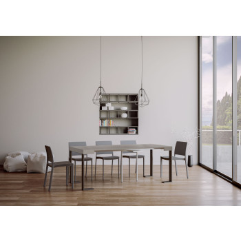 Tecno Konsolentisch mit anthrazitfarbenen Beinen - Tecno ausziehbarer Konsolentisch 90x40/300 cm Weißesche mit anthrazitfarbenen Beinen