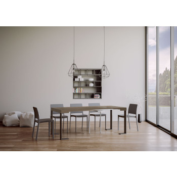 Tecno Konsolentisch mit anthrazitfarbenen Beinen - Tecno ausziehbarer Konsolentisch 90x40/300 cm Weißesche mit anthrazitfarbenen Beinen