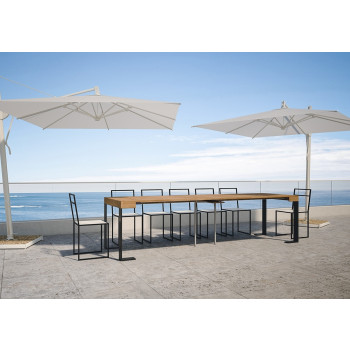 Tecno Konsolentisch mit anthrazitfarbenen Beinen - Tecno ausziehbarer Konsolentisch 90x40/300 cm Weißesche mit anthrazitfarbenen Beinen