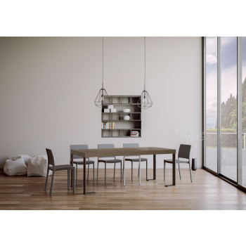 Tecno Konsolentisch mit anthrazitfarbenen Beinen - Tecno Premium ausziehbarer Konsolentisch 90x40/300 cm in Natureiche mit anthrazitfarbenen Beinen