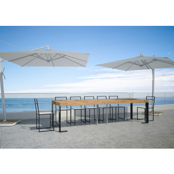 Tecno Konsolentisch mit anthrazitfarbenen Beinen - Tecno Premium ausziehbarer Konsolentisch 90x40/300 cm in Natureiche mit anthrazitfarbenen Beinen