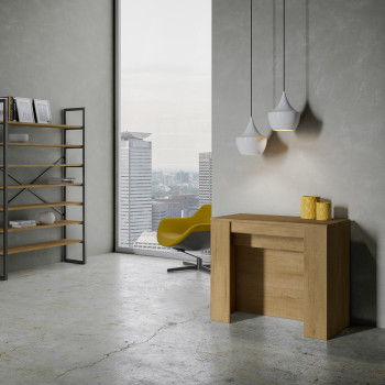 Venus-Konsole - Ausziehbare Konsole 90x48/296 cm Venus Esche weiß mit internen Erweiterungen