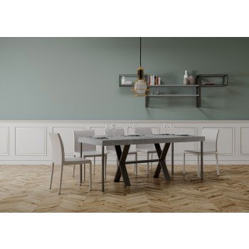 Xenia Konsolentisch mit anthrazitfarbenem Gestell - Ausziehbarer Konsolentisch 90x40/196 cm Xenia Small Premium Natureiche mit anthrazitfarbenem Gestell