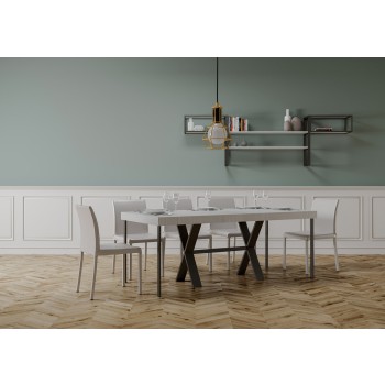 Xenia Konsolentisch mit anthrazitfarbenem Gestell - Ausziehbarer Konsolentisch 90x40/300 cm Xenia Premium Natureiche mit anthrazitfarbenem Gestell