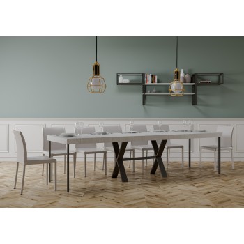 Xenia Konsolentisch mit anthrazitfarbenem Gestell - Ausziehbarer Konsolentisch 90x40/300 cm Xenia Premium Natureiche mit anthrazitfarbenem Gestell