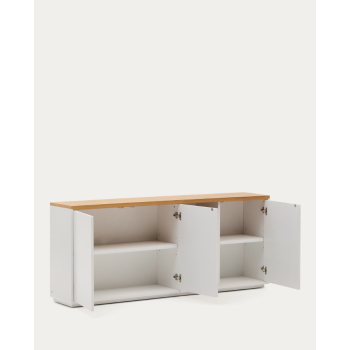 Abilen 3-türiges Sideboard, Eichenfurnier und weißer Lack, 180 x 75 cm, FSC 100%