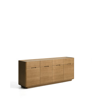 Arelida Sideboard aus Eichenfurnier und Massivholz mit hellbrauner Oberfläche, 200 x 80 cm, FSC Mix-zertifiziert