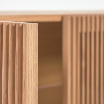 Beyla 4-türiges Sideboard aus Massivholz und Eichenfurnier 180 x 71,5 cm FSC 100%