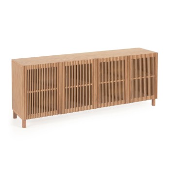 Beyla 4-türiges Sideboard aus Massivholz und Eichenfurnier 180 x 71,5 cm FSC 100%