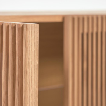 Beyla 4-türiges Sideboard aus Massivholz und Eichenfurnier 180 x 71,5 cm FSC 100%