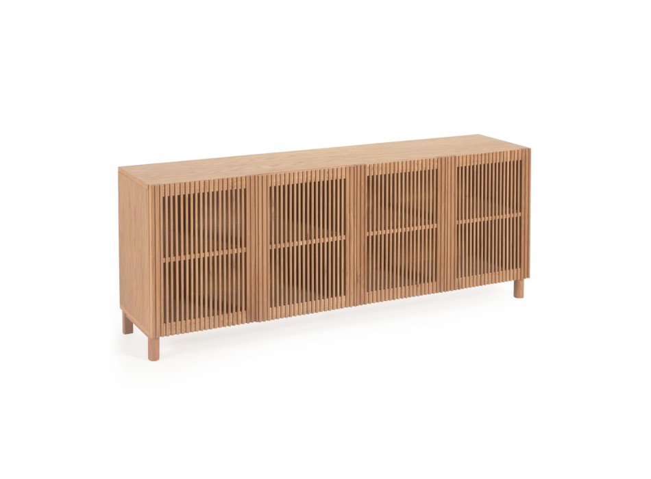 Beyla 4-türiges Sideboard aus Massivholz und Eichenfurnier 180 x 71,5 cm FSC 100%