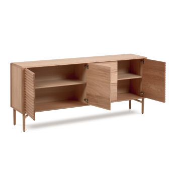 Lenon Sideboard mit 3 Türen und 3 Schubladen aus Holz und Eichenfurnier, 200 x 86 cm, FSC MIX Credit