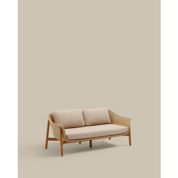 Galea 2-Sitzer-Sofa aus massivem Teakholz und synthetischem Rattan, 170,5 cm, FSC 100% FSC