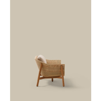 Galea 2-Sitzer-Sofa aus massivem Teakholz und synthetischem Rattan, 170,5 cm, FSC 100% FSC
