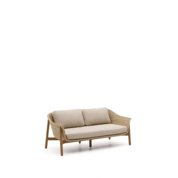 Galea 2-Sitzer-Sofa aus massivem Teakholz und synthetischem Rattan 170,5 cm FSC 100 % FSC