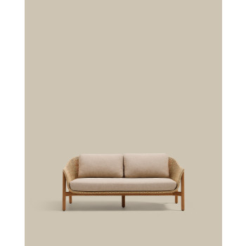 Galea 2-Sitzer-Sofa aus massivem Teakholz und synthetischem Rattan, 170,5 cm, FSC 100% FSC