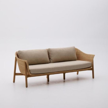 Galea 2-Sitzer-Sofa aus massivem Teakholz und synthetischem Rattan 170,5 cm FSC 100 % FSC
