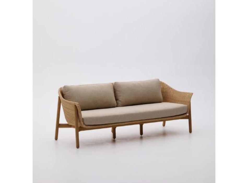 Galea 2-Sitzer-Sofa aus massivem Teakholz und synthetischem Rattan 170,5 cm FSC 100 % FSC