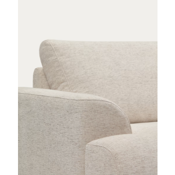 Karin 3-Sitzer-Sofa in Weiß mit Massivholzbeinen