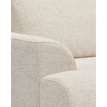 Karin 3-Sitzer-Sofa in Weiß mit Massivholzbeinen