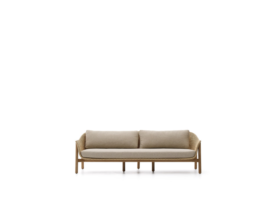 Galea 3-Sitzer-Sofa aus massivem Teakholz und synthetischem Rattan 223 cm FSC 100%