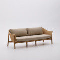Galea 3-Sitzer-Sofa aus massivem Teakholz und synthetischem Rattan 223 cm FSC 100%