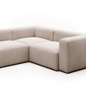 Blok 3-Sitzer-Ecksofa beige 290 x 230 cm /