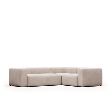 Blok 3-Sitzer-Ecksofa beige 290 x 230 cm /