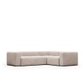 Blok 3-Sitzer-Ecksofa beige 290 x 230 cm /
