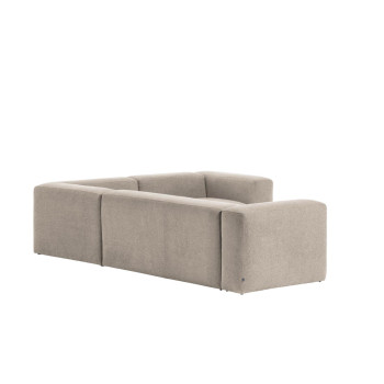 Blok 3-Sitzer-Ecksofa aus beigem Chenille 290 x 230 cm/230 x 290 cm FSC Mix Credit