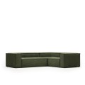 Blok 3-Sitzer-Ecksofa aus Cord