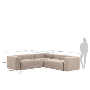 Blok 4-Sitzer Ecksofa beige 290 x 290 cm