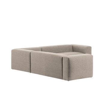 Blok 4-Sitzer-Ecksofa aus beigem Chenille 290 x 290 cm FSC Mix Credit