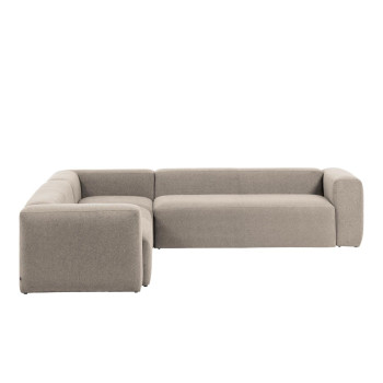 Blok 6-Sitzer-Ecksofa aus rosa Chenille, 320 x 320 cm, FSC Mix Credit