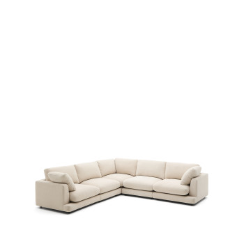 Gala 6-Sitzer Ecksofa in beige Chenille FSC Mix Credit 300 x 300 cm