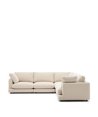 Gala 6-Sitzer Ecksofa in beige Chenille FSC Mix Credit 300 x 300 cm