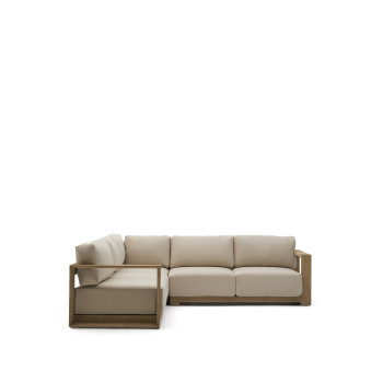 Ambra 5-Sitzer-Ecksofa aus massivem Akazienholz mit hellem Finish, 248 cm FSC 100%