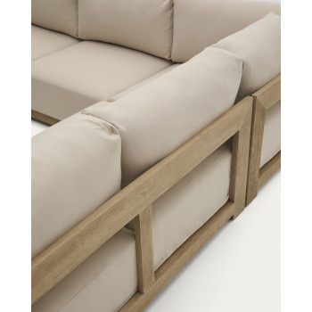 Ambra 5-Sitzer Ecksofa aus massivem Akazienholz mit heller Oberfläche, 248 cm, FSC 100 %