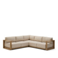 Ambra 5-Sitzer-Ecksofa aus massivem Akazienholz mit hellem Finish, 248 cm FSC 100%