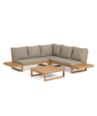 Flaviina 5-Sitzer-Ecksofa aus 100 % FSC-Akazienholz