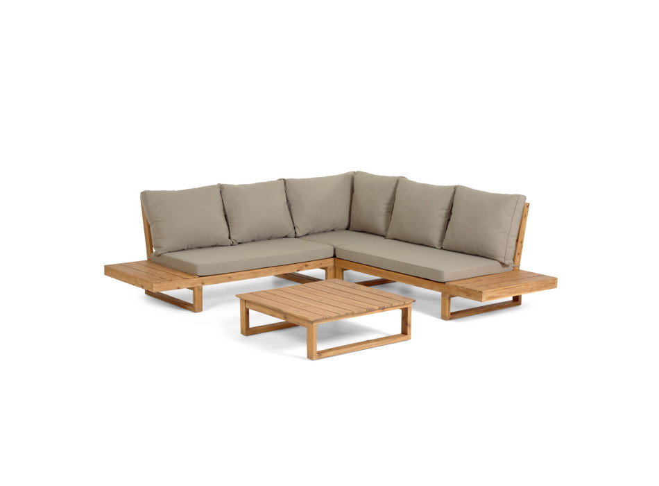 Flaviina 5-Sitzer-Ecksofa aus 100 % FSC-Akazienholz